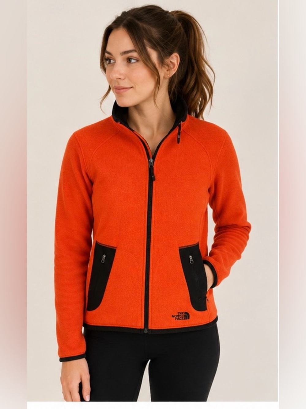 The North Face Women’s Orange Denali Fleece Jacket Small-Medium Full Zip